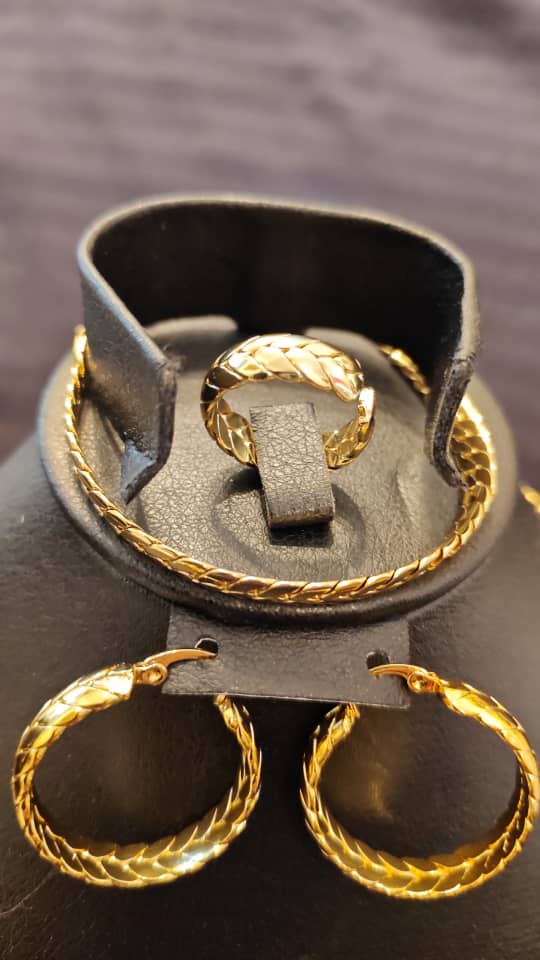 4pcs Parure Spika acier inoxydable