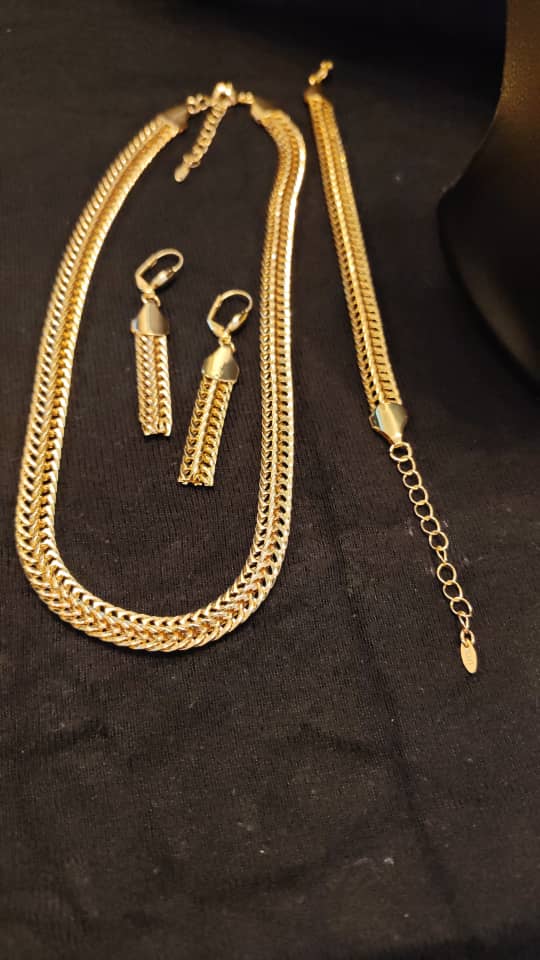 Parure Spika Acier inoxydable D'or 3 pcs