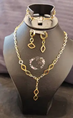 Parure Colier et Bracelet plaqué or 3 pièce